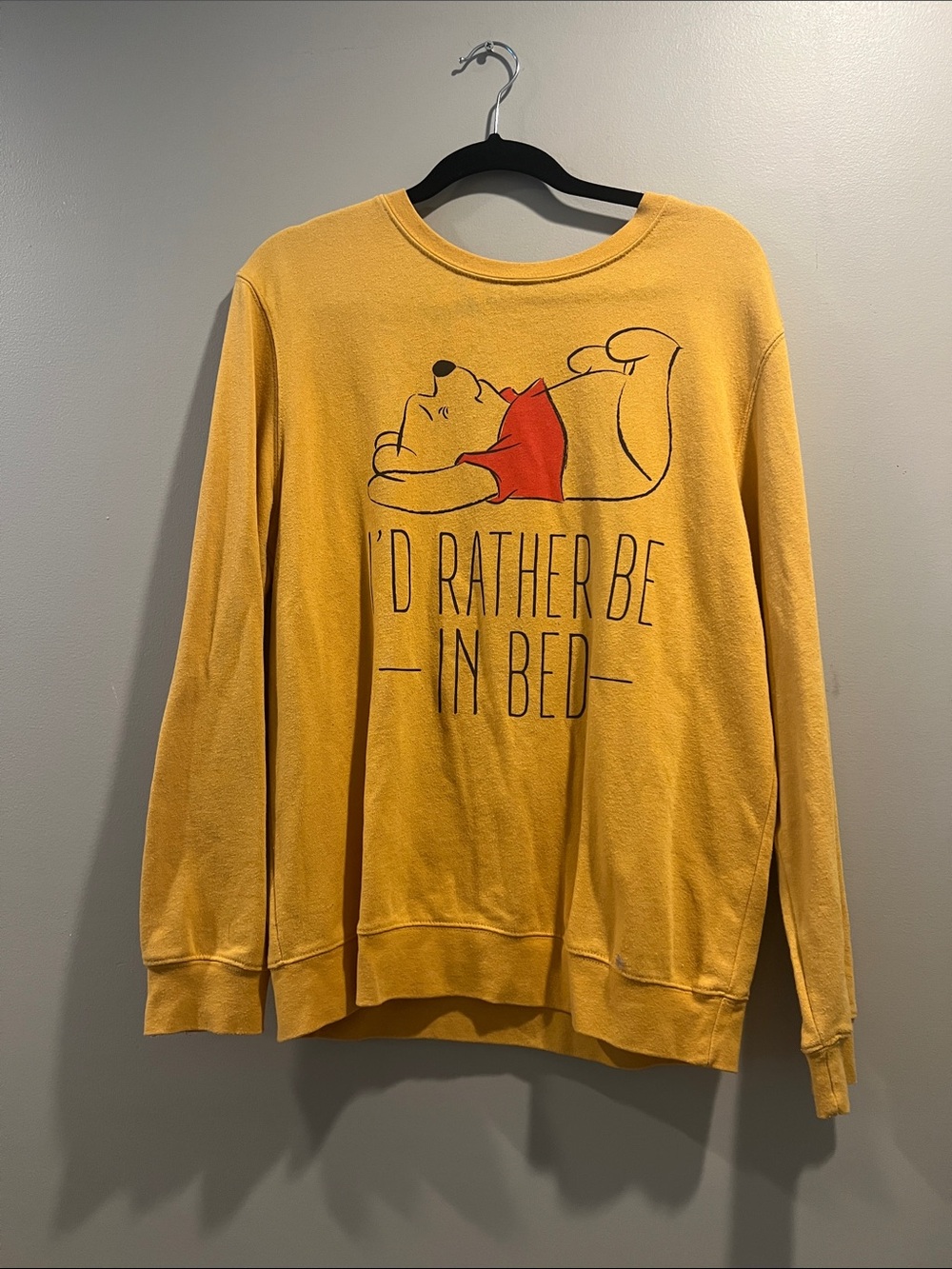 Disney Winnie the Pooh Crewneck Sweatshirt - Yellow with Red Accent
